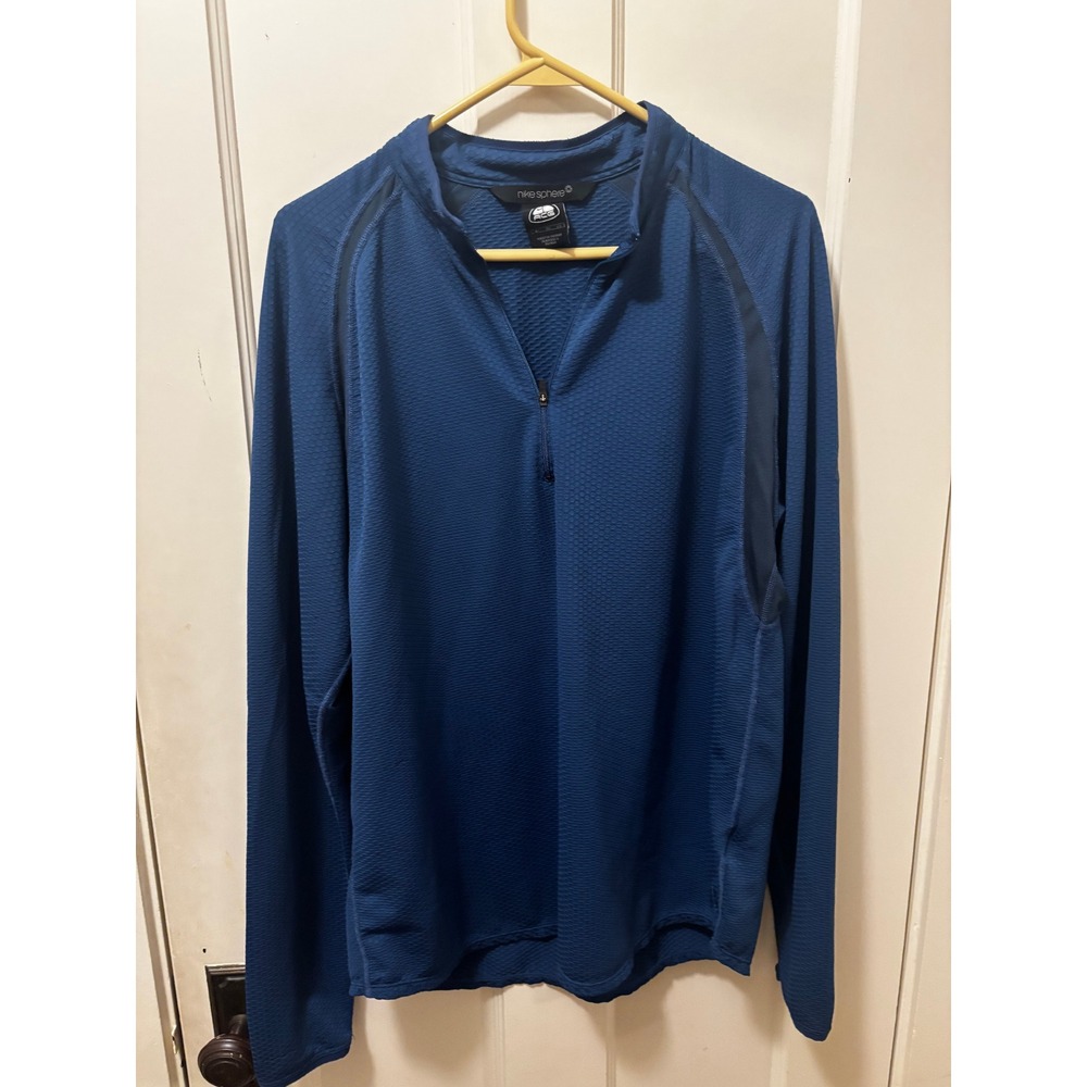 Nike ACG Sphere Mens XL Blue Quarter Zip Long Sleeve Thermal Pullover Top